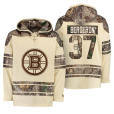 Boston Bruins Old Time Natural Realtree Camo Patrice Bergeron #37 Hoodie