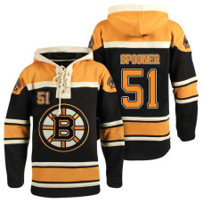 Boston Bruins #51 Ryan Spooner Black Throwback Pullover Hoodie