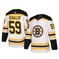 Boston Bruins #59 White Authentic Away Tim Schaller Jersey