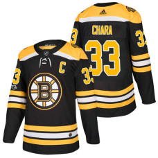 Boston Bruins #33 Zdeno Chara Black 2018 New Season Home Authentic Jersey With Anniversary Patch