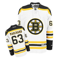 Youth Boston Bruins Brad Marchand #63 White Away Jersey