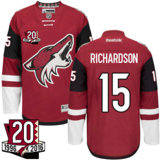 Coyotes #15 Brad Richardson Maroon 20th Anniversary Jersey