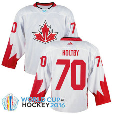 Canada Team Braden Holtby #70 White 2016 World Cup Jersey