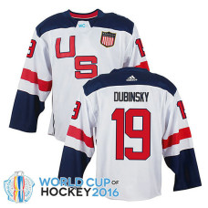 USA Team Brandon Dubinsky #19 White 2016 World Cup Jersey