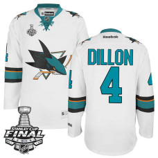 San Jose Sharks Brenden Dillon #4 White 2016 Stanley Cup Away Champions Jersey