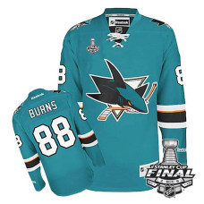 San Jose Sharks Brent Burns #88 Teal 2016 Stanley Cup Home Finals Jersey