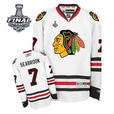 Women's Chicago Blackhawks Brent Seabrook #7 White 2015 Stanley Cup Away Jersey