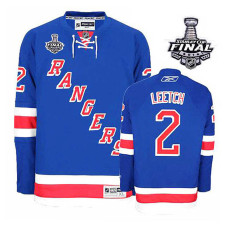 New York Rangers Brian Leetch #2 Royal Blue 2014 Stanley Cup Home Jersey