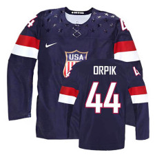 USA Team Brooks Orpik #44 Navy Blue Away Premier Olympic Jersey