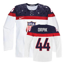 USA Team Brooks Orpik #44 White Home Premier Olympic Jersey