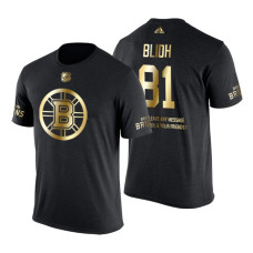 Boston Bruins Anton Blidh Gold Limited with Message T-Shirt Black