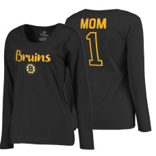 Boston Bruins 2018 Fanatics Mother's Day Number 1 Mom long sleeve T-Shirt Black