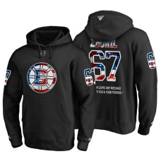 Boston Bruins #67 Jakub Zboril Banner Wave USA Flag with Message Black Hoodie