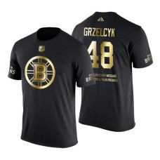 Boston Bruins Matt Grzelcyk Gold Limited with Message T-Shirt Black