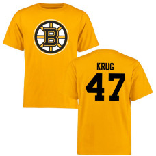 Boston Bruins Torey Krug #47 Yellow Short Sleeve Logo T-Shirt