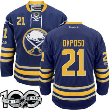 Buffalo Sabres #21 Kyle Okposo Navy Blue 2017 Anniversary Patch Player Jersey