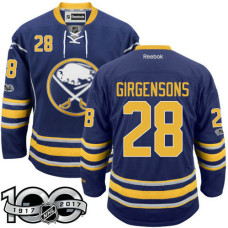 Buffalo Sabres #28 Zemgus Girgensons Navy Blue 2017 Anniversary Patch Player Jersey