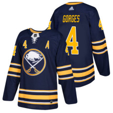 Buffalo Sabres #4 Josh Gorges Navy 2018 New Season Home Authentic Jersey