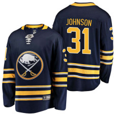 Buffalo Sabres #31 Breakaway Player Chad Johnson Home Jersey Navy