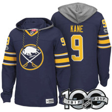 Buffalo Sabres #9 Evander Kane Navy 2017 Anniversary Patch Hoodie