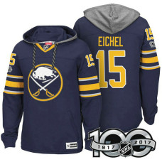 Buffalo Sabres #15 Jack Eichel Navy 2017 Anniversary Patch Hoodie