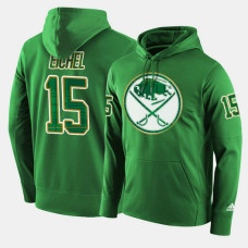 Buffalo Sabres #15 Jack Eichel Green St. Patrick Day Pullover Hoodie