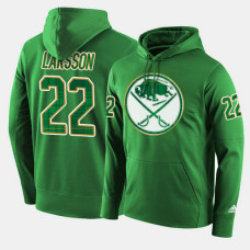 Buffalo Sabres #22 Johan Larsson Green St. Patrick Day Pullover Hoodie