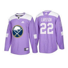 Buffalo Sabres #22 Johan Larsson Purple 2018 Adidas Authentic Hockey Fights Cancer Jersey