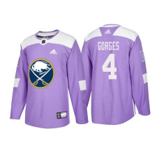 Buffalo Sabres #4 Josh Gorges Purple 2018 Adidas Authentic Hockey Fights Cancer Jersey