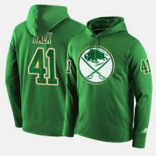 Buffalo Sabres #41 Justin Falk Green St. Patrick Day Pullover Hoodie