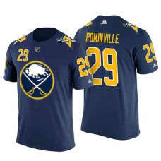 Buffalo Sabres #29 Jason Pominville Navy Adidas Player Jersey Style T-shirt