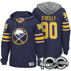 Buffalo Sabres #90 Ryan O'Reilly Navy 2017 Anniversary Patch Hoodie