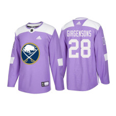 Buffalo Sabres #28 Zemgus Girgensons Purple 2018 Adidas Authentic Hockey Fights Cancer Jersey