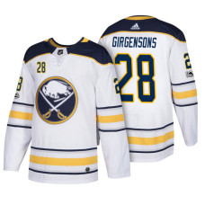 Buffalo Sabres #28 Zemgus Girgensons White 2018 New Season Team Road Jersey