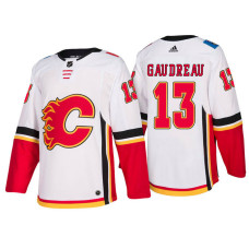 Calgary Flames #13 Johnny Gaudreau White 2017-2018 Season Highest-Paid Player Away Jersey