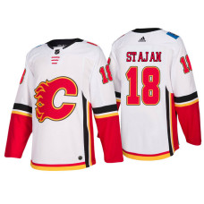 Calgary Flames #18 Matt Stajan White 2017-2018 Season Away Jersey