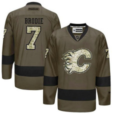 Calgary Flames TJ Brodie #7 Green Camo Player Jersey