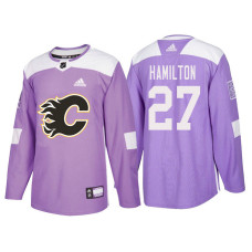 Calgary Flames #27 Dougie Hamilton Purple Hockey Fights Cancer Authentic Jersey