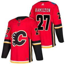 Calgary Flames #27 Dougie Hamilton Red 2018 New Season Home Authentic Jersey With Anniversary Patch