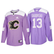 Calgary Flames #13 Johnny Gaudreau Purple Hockey Fights Cancer Authentic Jersey