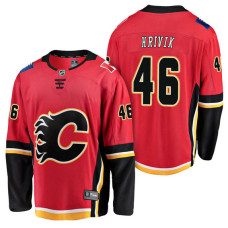 Calgary Flames #46 Breakaway Player Marek Hrivik Jersey Red