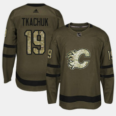 Calgary Flames #19 Camo Salute To Service Matthew Tkachuk Jersey