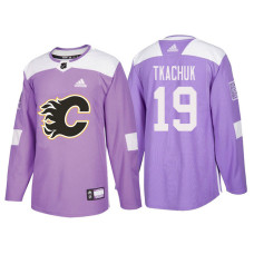 Calgary Flames #19 Matthew Tkachuk Purple Hockey Fights Cancer Authentic Jersey