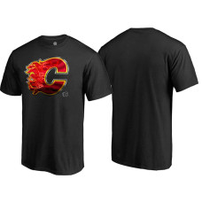 Calgary Flames Black Crew Neck Midnight Mascot Team T-shirt