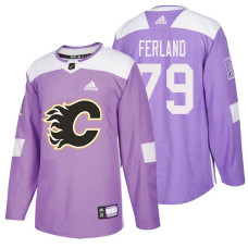 Calgary Flames #79 Micheal Ferland Purple Hockey Fights Cancer Authentic Jersey