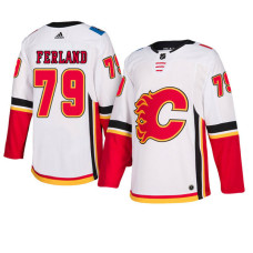 Calgary Flames #79 White Authentic Away Micheal Ferland Jersey