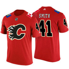 Calgary Flames #41 Mike Smith Red Adidas Player T-shirt