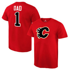 Calgary Flames Red Number One Dad T-Shirt