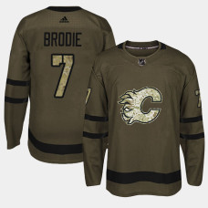 Calgary Flames #7 Camo Salute To Service T.J. Brodie Jersey