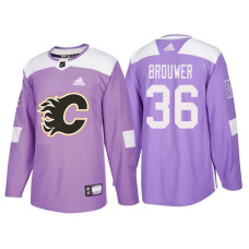 Calgary Flames #36 Troy Brouwer Purple Hockey Fights Cancer Authentic Jersey